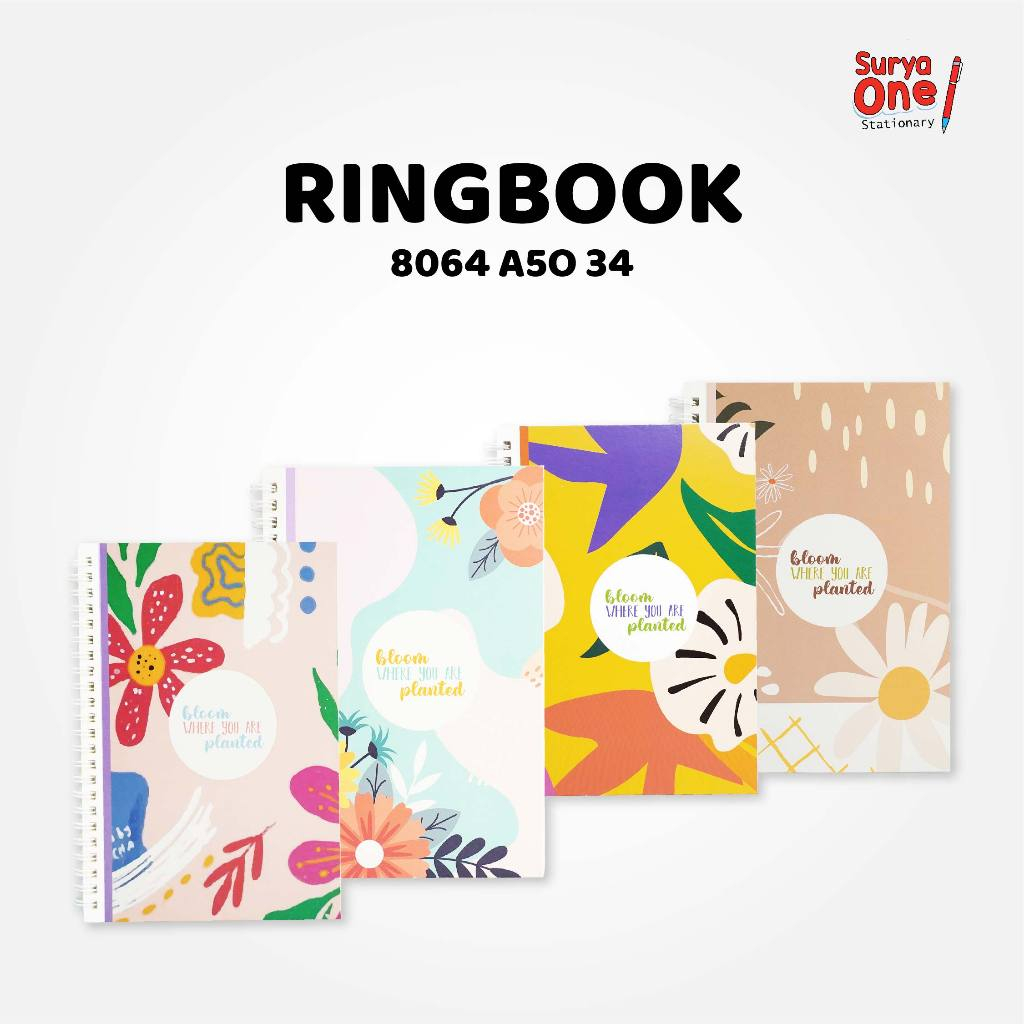 

Ring Book Greebel A5 64 Lembar 8064 A5O 34 / Agenda / Buku Catatan Motif Bunga Suryaone