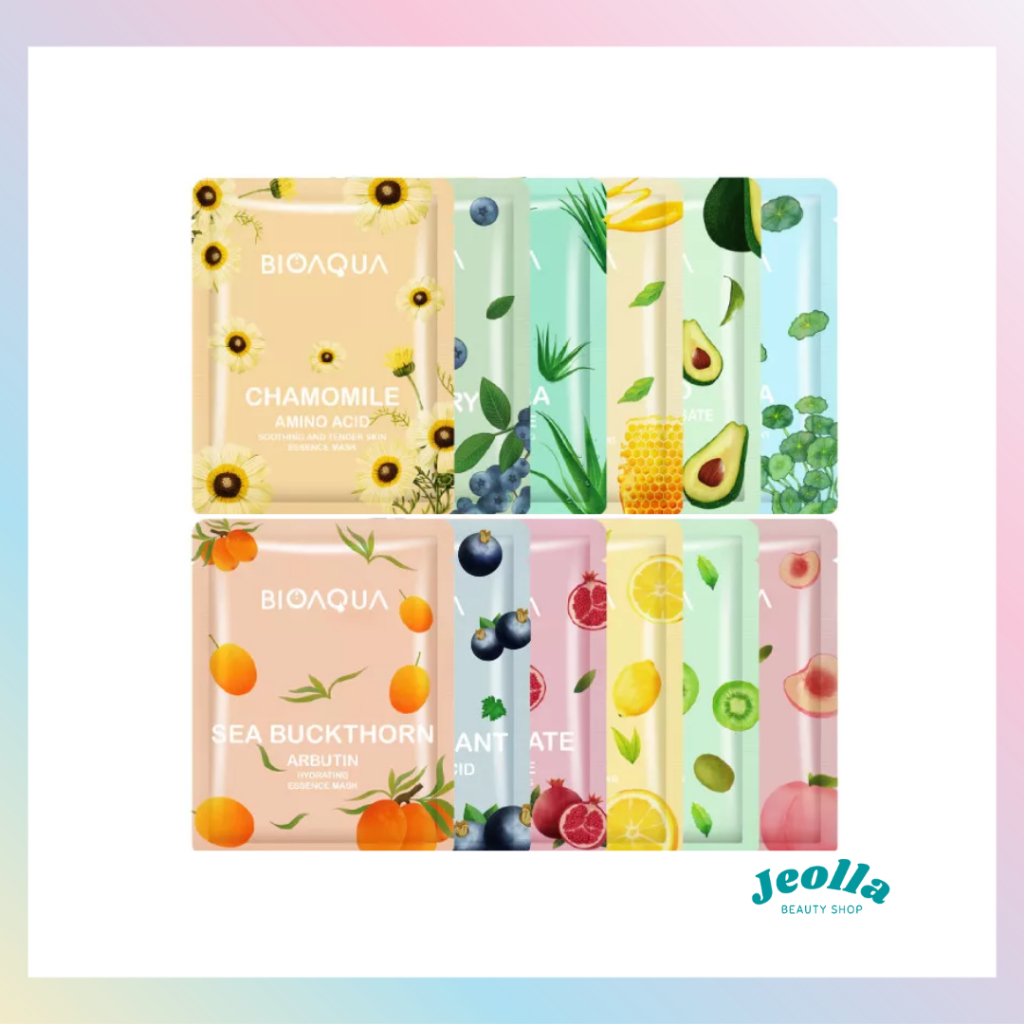 BIOAQUA Sheet Mask (Collagen, Vitamin C, Sophora, Sakura Niacinamide, Pomegranate, Aloe Vera, Lemon,