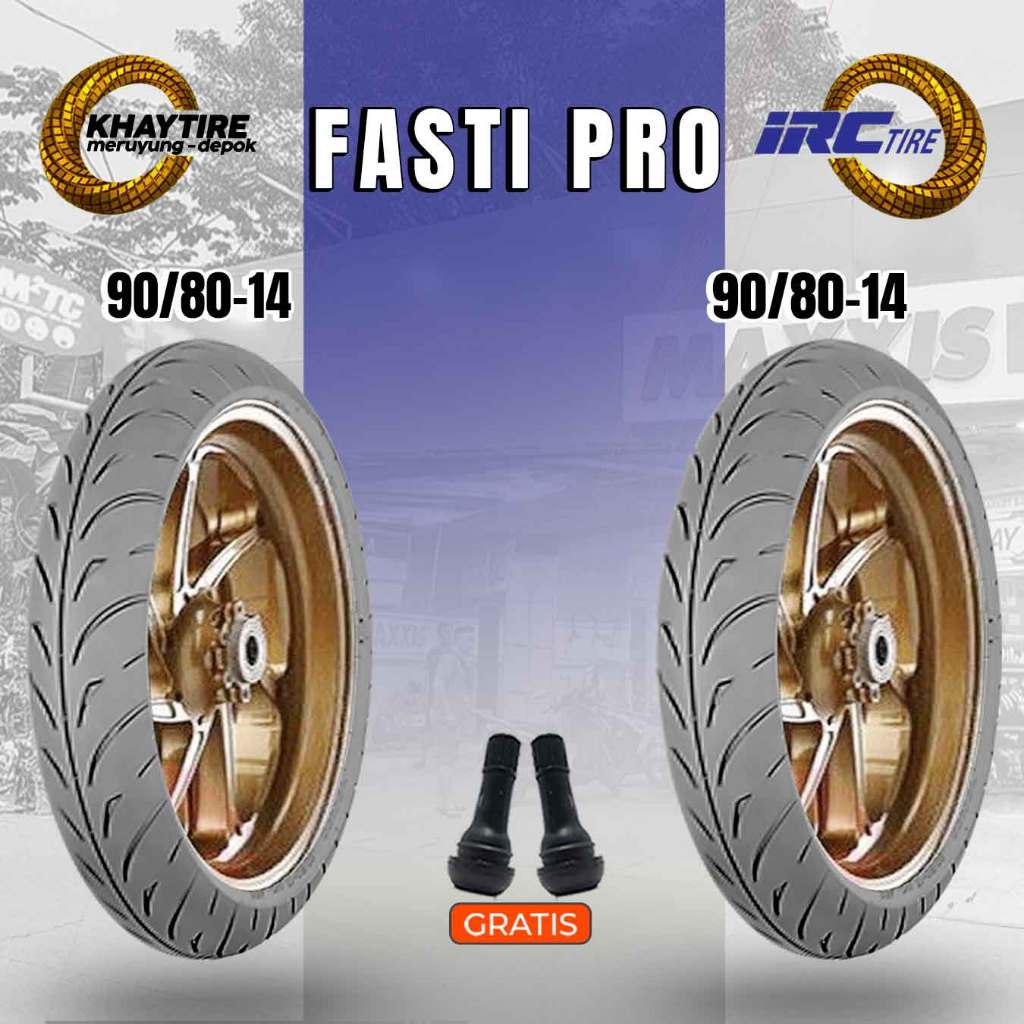 Paket Ban Soft Compound Motor Matic IRC FASTI PRO 90/80-14 + 90/80-14 Tubeless
