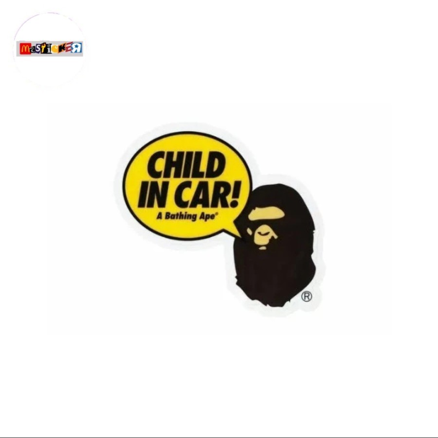 

sticker a bathing ape bape Child in Car sign diecut stiker JDM streetwear