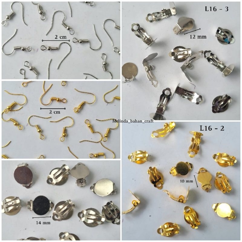 Kode L16 kait anting Monel.anting jepret  Bahan anting bagus anti karat.