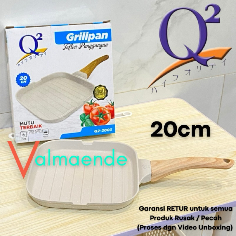 GRILL PAN Panggangan BBQ Anti lengket Q2 2003 Panggangan Kotak 20cm Kompor BBQ Wajan teflon