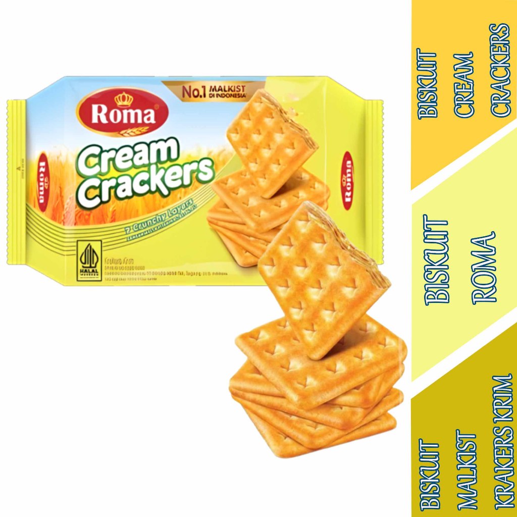 

Biskuit Malkist Krakers Krim - Biskuit Roma - Biskuit Cream Crackers - 107gr