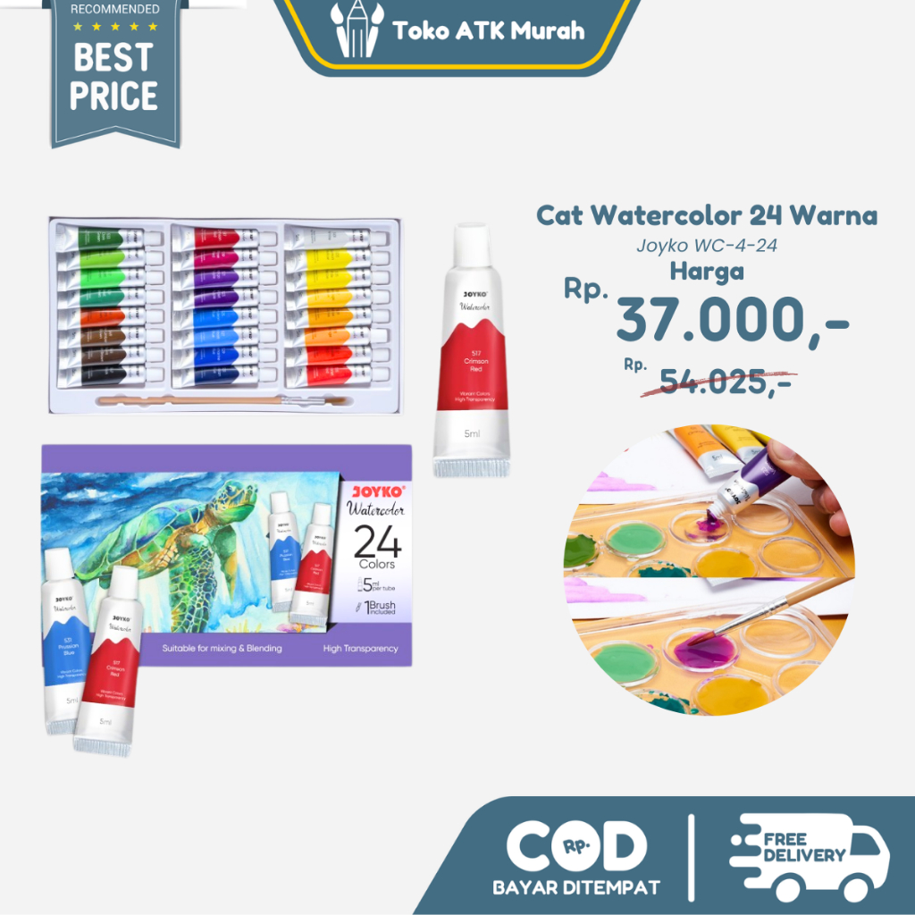 

Cat Air Joyko WC-4-24 Watercolor Set 24 Warna