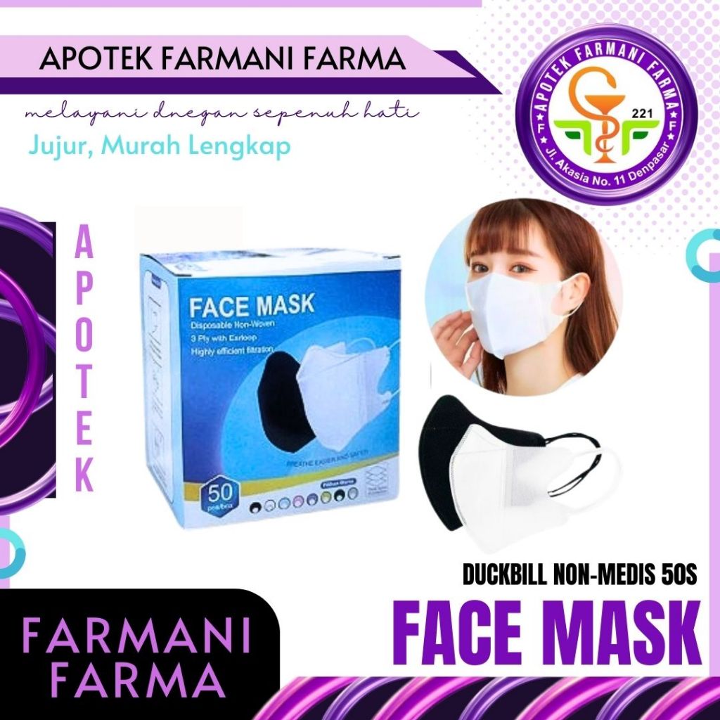 DUCKBILL FACE MASK 50S / MASKER DUCKBILL MEDIS / MASKER NON MEDIS