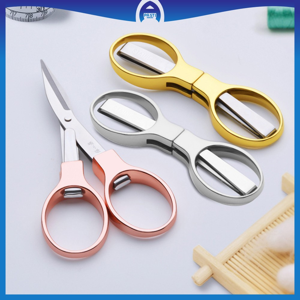 

Gunting Lipat Mini Model Kacamata Stainless Steel / Gunting Travel Scissors Anti Karat Serbaguna Pasti Amanah C1199