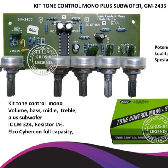 KIT TONE CONTROL MONO, SUBWOOFER, GM 2435