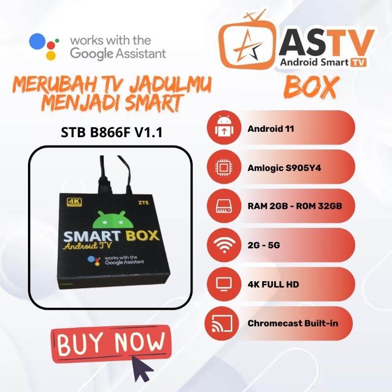 ANDROID SMART TV BOX ZTE B866F V1.1 SUPER PREMIUM SIAP PAKAI