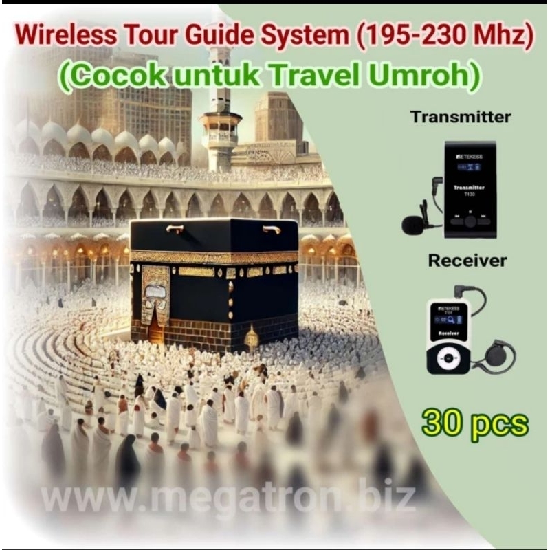 Audio Tour Guide System Wireless 30 Receiver (195-230 Mhz) - cocok buat Travel Umroh Haji (salin)