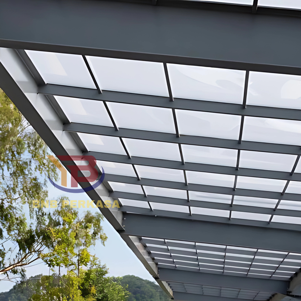Kanopi Atap Solarflat | Rangka Bajaringan / Besi Hollow Galvanis
