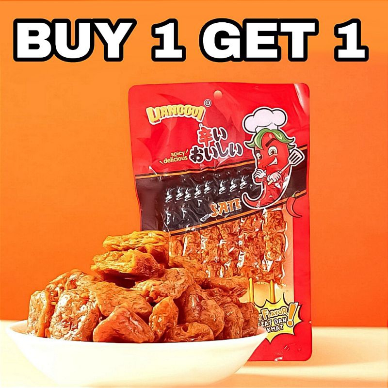 

[BUY 1 GET 1] [Halal] Sate Spicy Vegetarian 80gr/ Cemilan Pedas