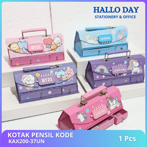 

HD Kotak Pensil Karton+Kode Kunci/Tempat Pensil/ Pensil Case Code Pin
