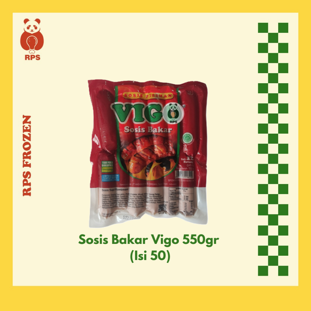 

Vigo Sosis Bakar 550gr isi 12, sosis vigo, sosis jumbo