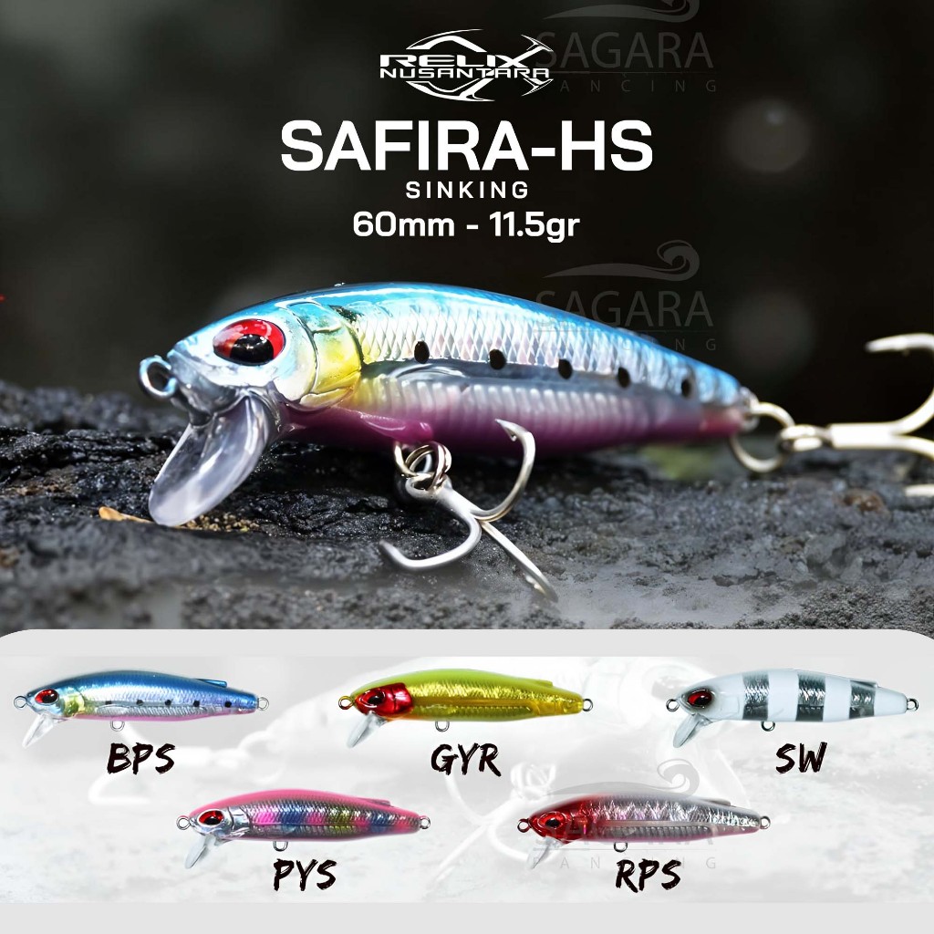 Minnow Safira Minnow Relix Nusantara Minnow Sinking Umpan Pancing Lure Relix