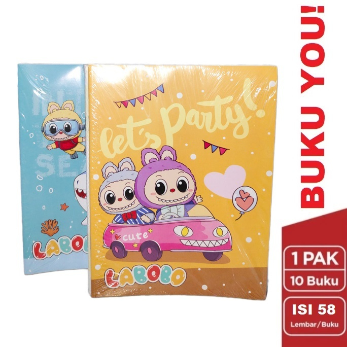 

BUKU TULIS YOU! ISI 58 LEMBAR 1 PACK ISI 10 BUKU