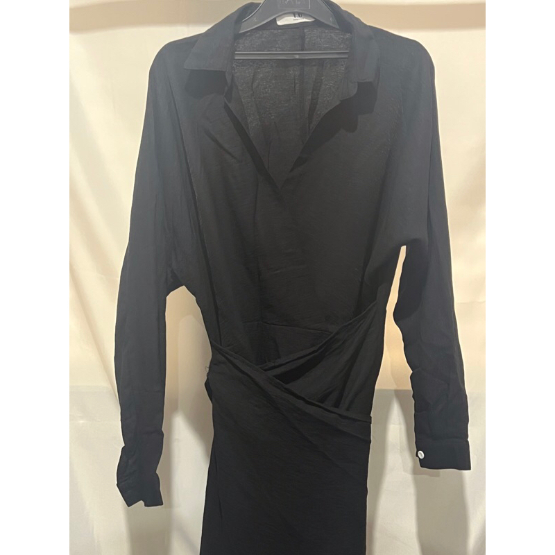[NEVER USE BEFORE] Dress Hitam Polos Kerah Simple Terusan Hitam Polos Kerah | baju preloved item dre