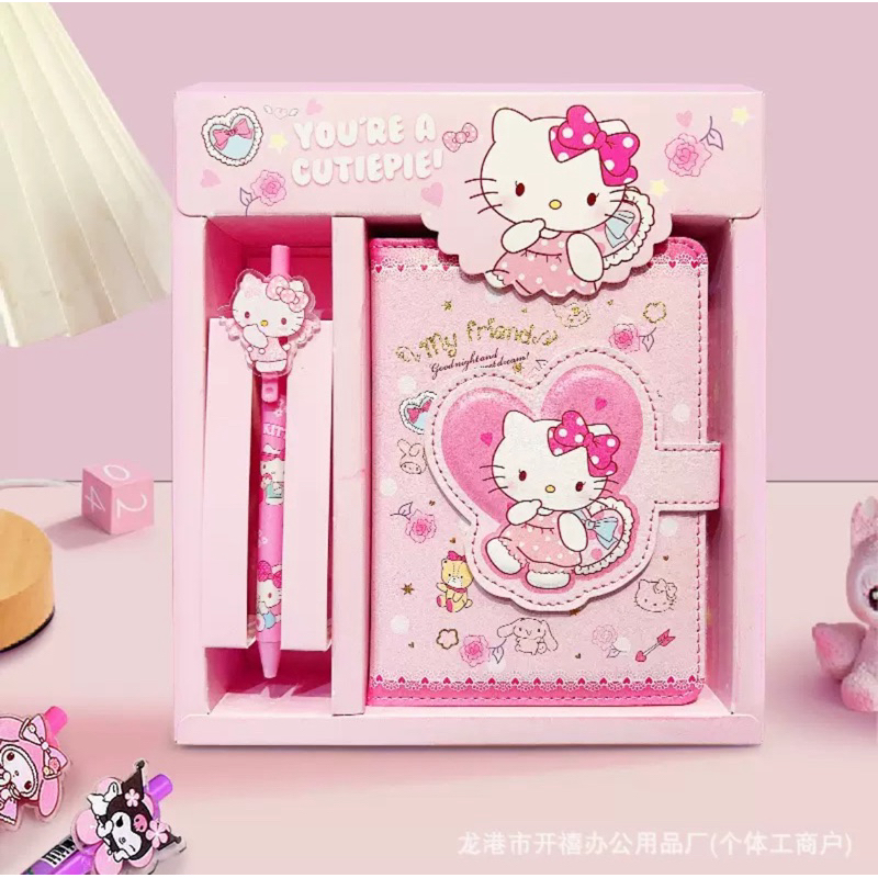 

bib Notebook Buku Agenda 2in1 Gift Box Set Sanrio My Melody Cinamoroll