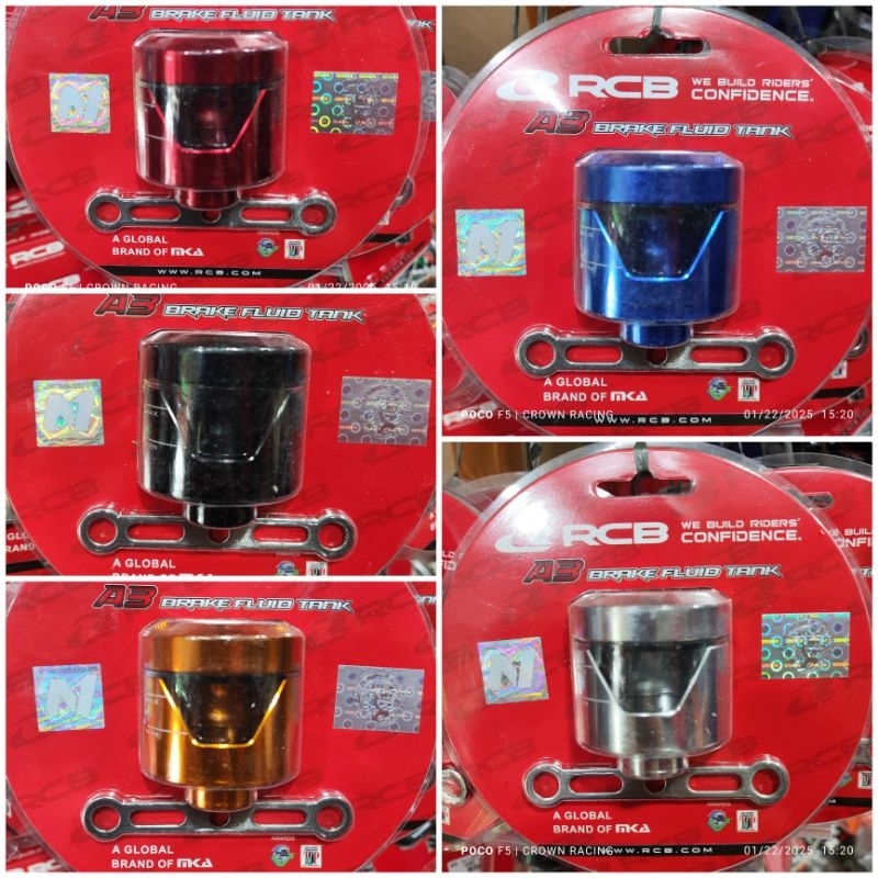 Tabung Minyak Rem RCB A3 Kaca Aluminium CNC Bulat Universal