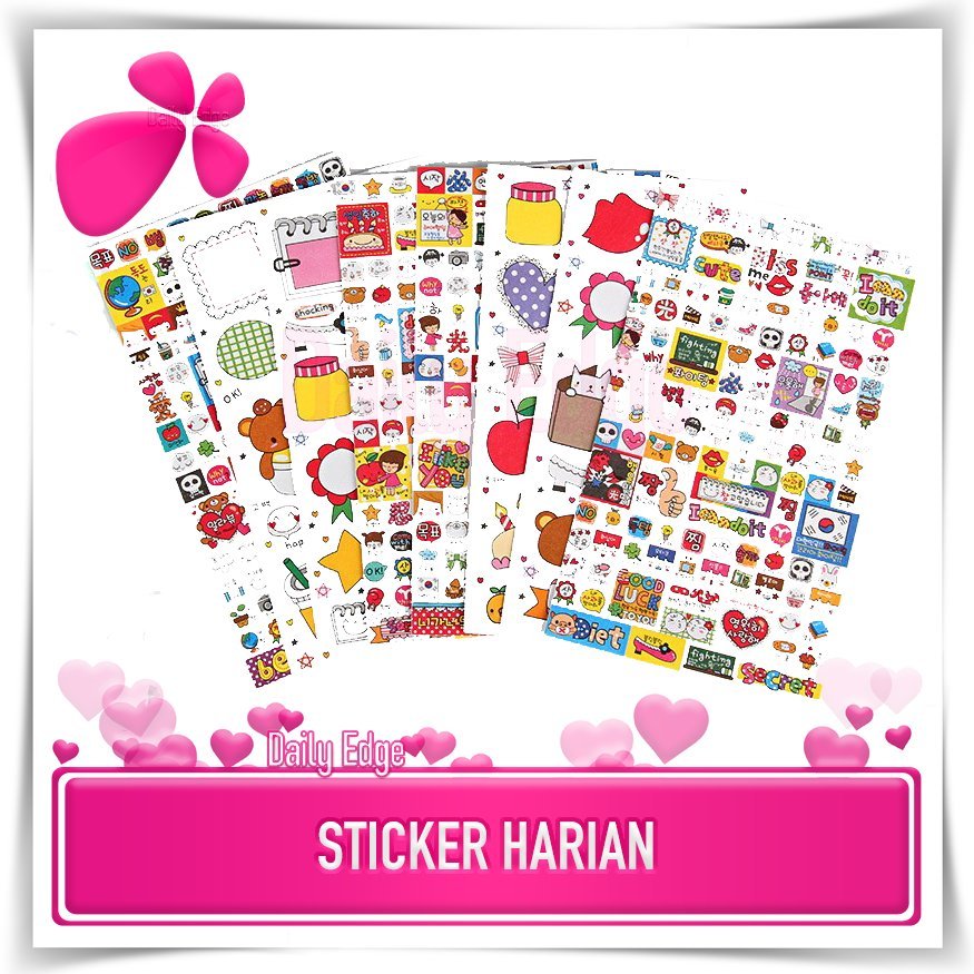 

Sticker Notebook Journaling Scrapbook Laptop Diary Harian 1 set isi 4 Lembar