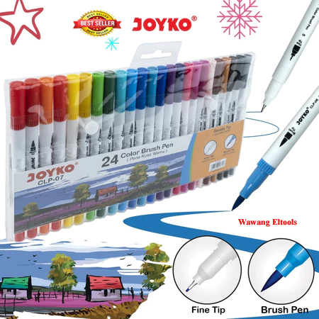 

1 Set] Color Brush Pen Pena Kuas Warna Joyko CLP-07 24 Warna