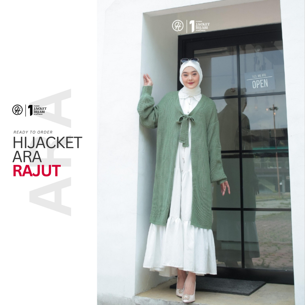 HIJACKET - Jaket Hijaber ARA | Jaket Rajut Panjang | Outerwear Hijaber | Jaket Panjang Muslimah