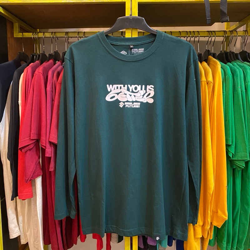 bmblbee longslevee en - hijau botol / kaos pria