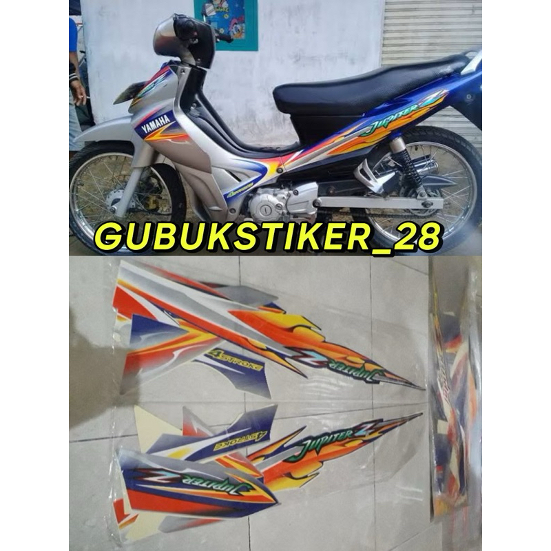 STRIPING STIKER LIS BODY MOTOR YAMAHA JUPITER Z TAHUN 2004 SILVER BIRU
