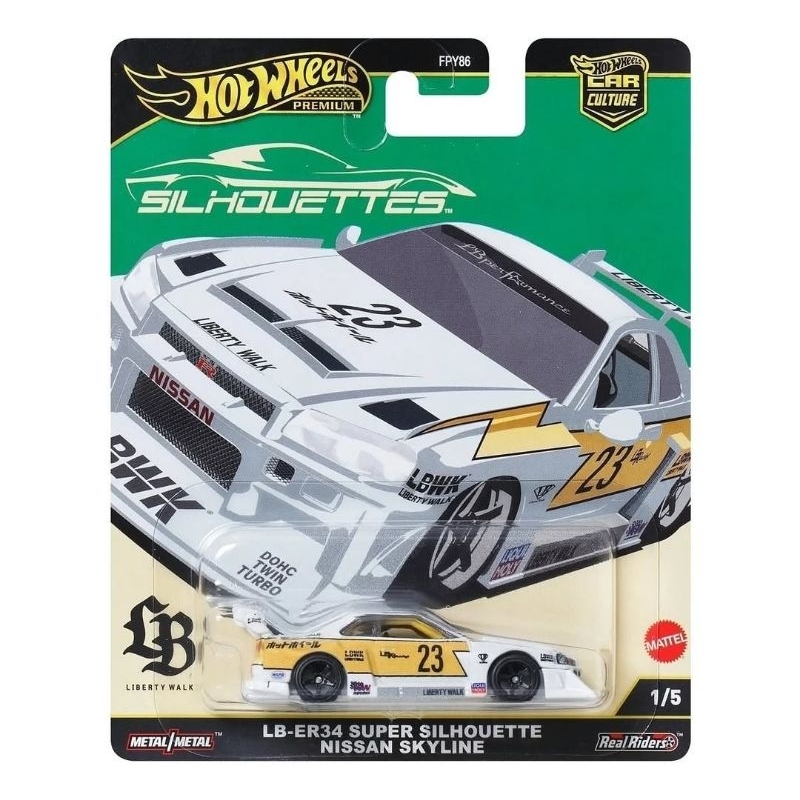 New Hot Wheels Premium Car Culture 2025 Silhouettes | LB-ER34 Super Silhouette Nissan Skyline, LB Mc