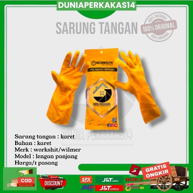 SARUNG TANGAN BERKEBUN KARET LATEX TEBAL WORKSHIT