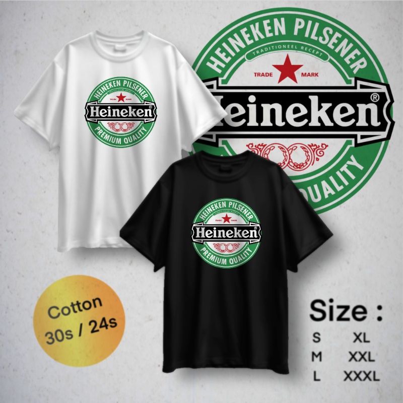 KAOS BEER HEINEKEN COTTON COMBED 24s / 30s