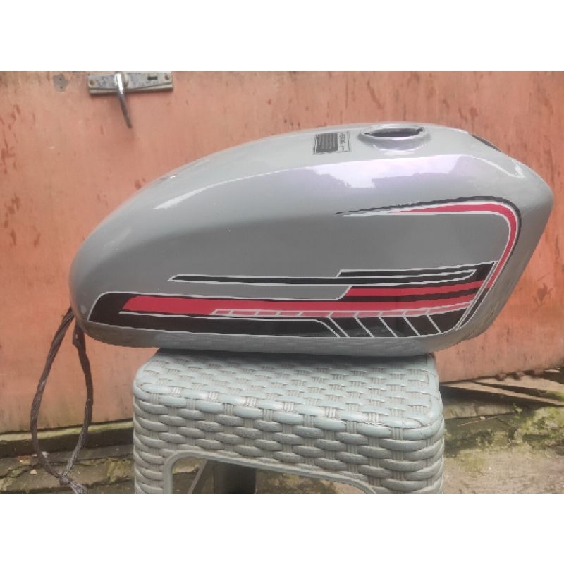 Tangki Cb 125 cat Grafis abu abu Efek Ungu  tengki cb Glatik galvanis semi pres