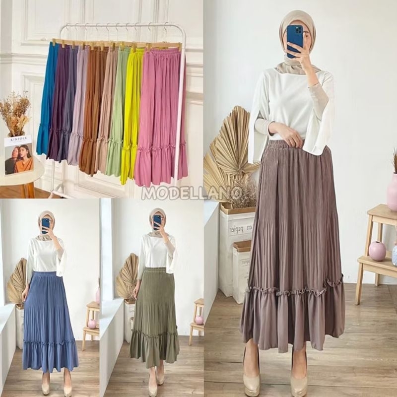 ROK SUSUN CLARA ROK CANDA ROK TUTU TINGKAT ROK POLOS CANTIK KERJA VIRAL GROSIR BEST SELLER PREMIUM