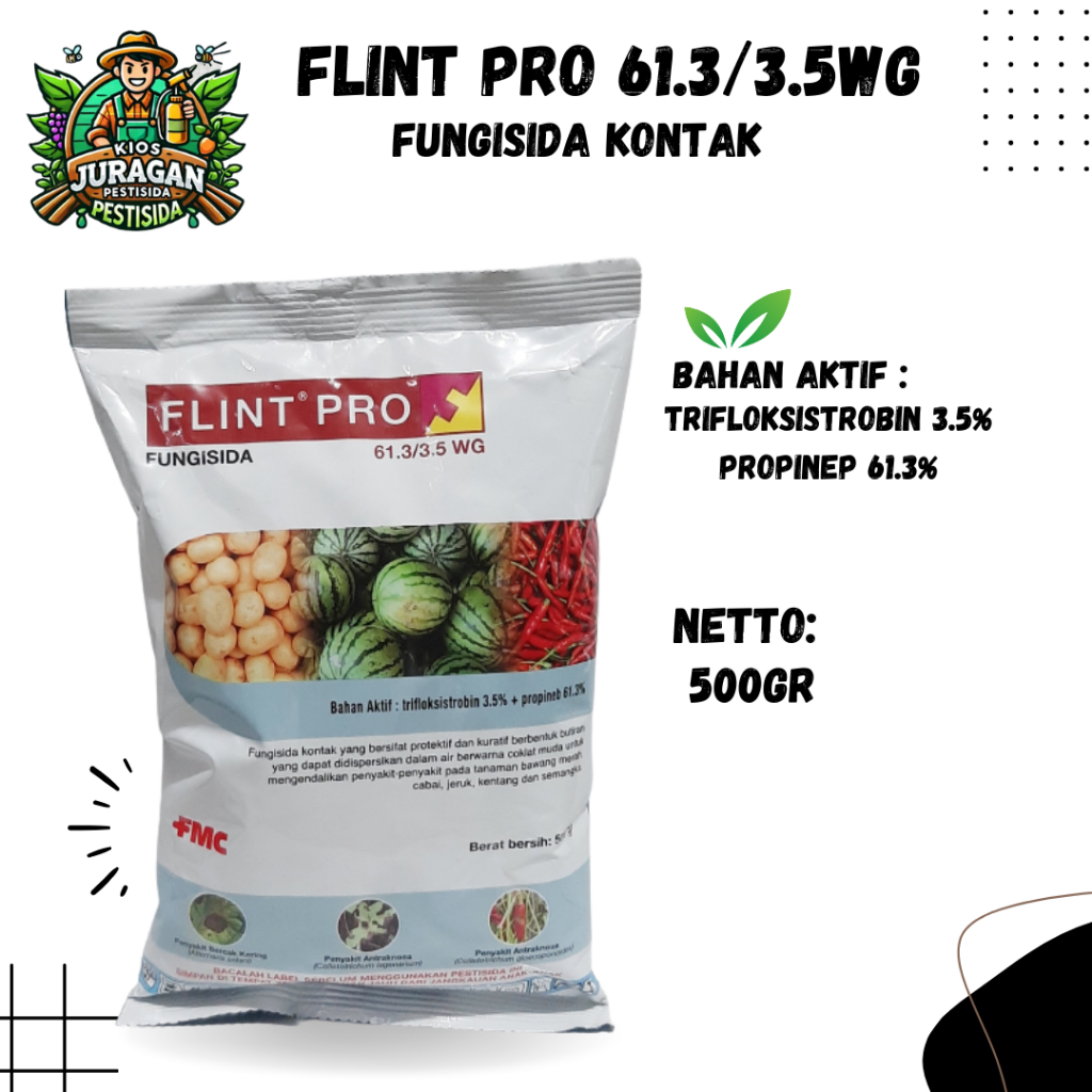 FLINT PRO 61.3/3.5WG 500GR FUNGISIDA (spelialis busuk daun dan busuk batang)
