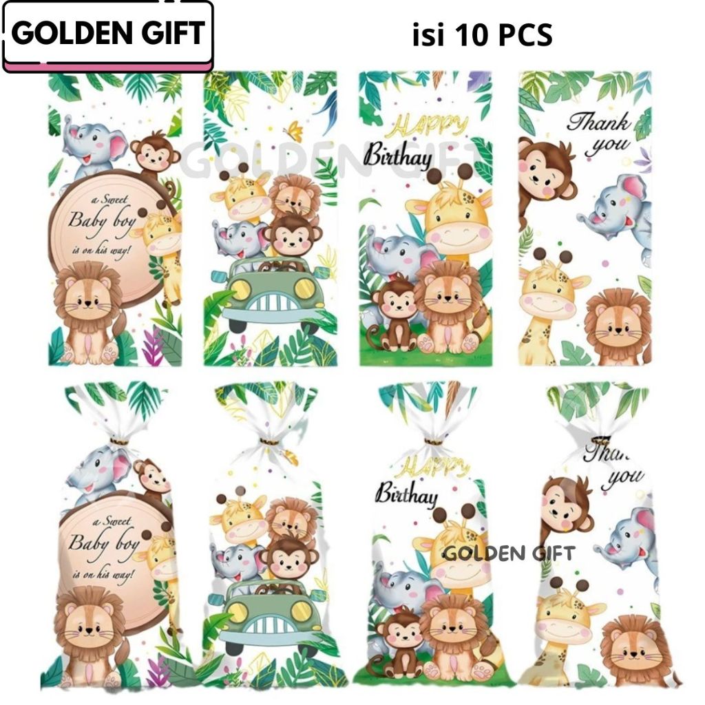 

Plastik Snack /Bingkisan Kado/Plastik Biskuit Kue Permen Tas Kado Karakter Jungle Kebun binatang Hewan Lucu Plastik Transparan/Taman safari Hutan