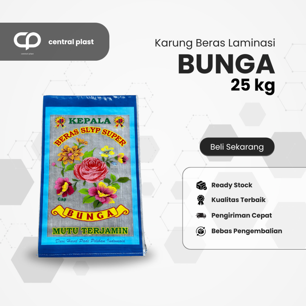 Karung Beras Laminasi 25 kg Cap Bunga