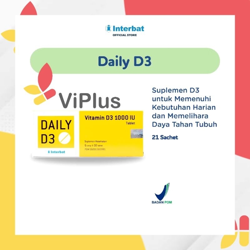 Daily D3 1000 iu tab  - box 6 strip - interbat