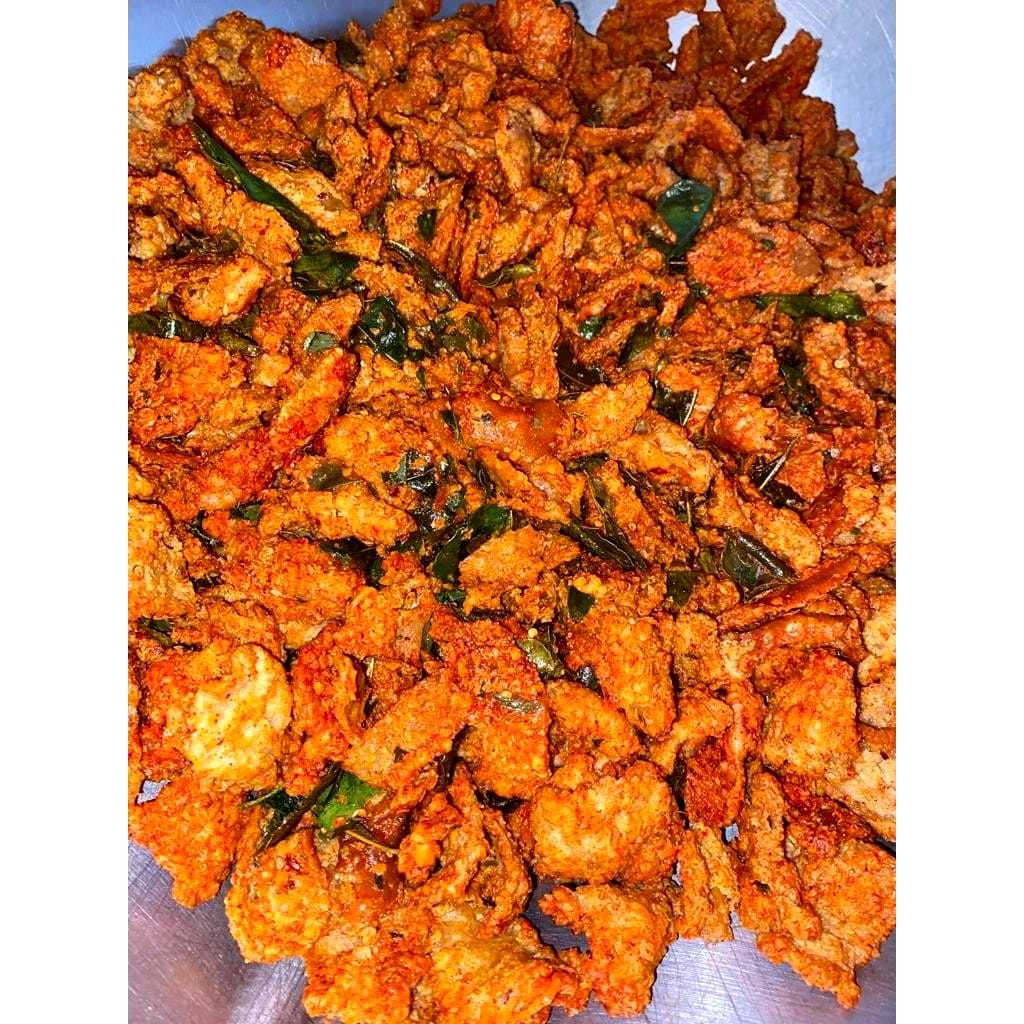 

250 GRAM KULIT AYAM CRISPY | KRIPIK KULIT AYAM PEDES DAUN JERUK | KULIT CRISPY ORIGINAL DAUN JERUK
