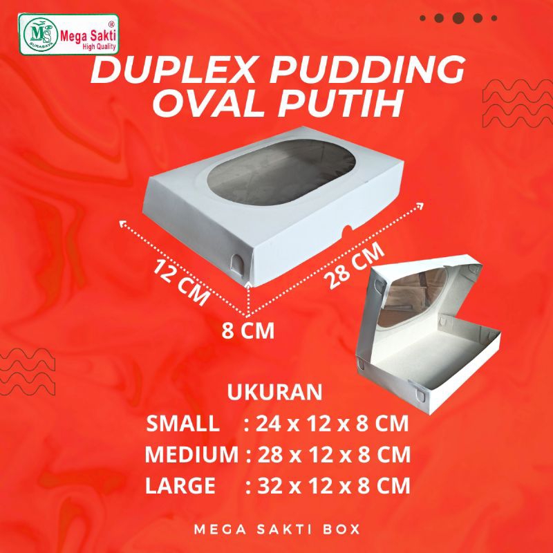 

(ISI 10 PCS) DOS / DUS DUPLEX PUDDING OVAL PUTIH / DOS PUDING BAHAN DUPLEX / DUS HAMPERS MIKA OVAL
