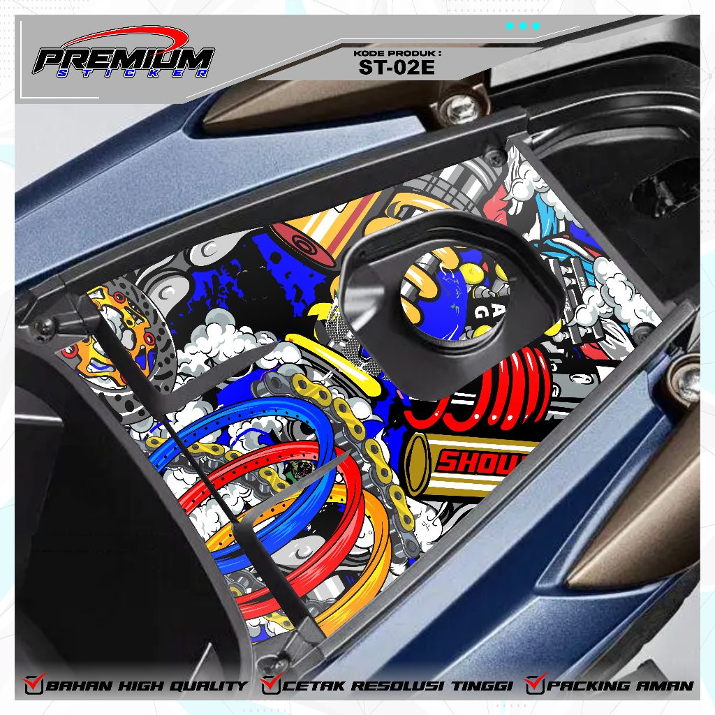 STIKER TANGKI BENSIN MOTOR MATIC VARIO SCOOPY BEAT MIO GAMBAR VENOM TAZMANIA KEREN SIAP PAKAI