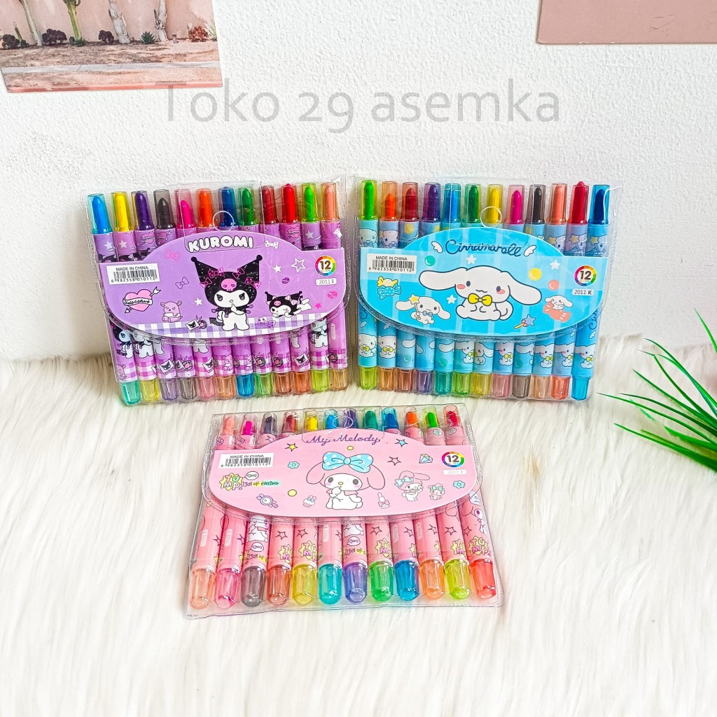 

CRAYON TWIST MINI SANRIO ISI 12 PCS MN-1768 ORIGINAL ASLI BISA DIPUTAR KRAYON ALAT TULIS SEKOLAH