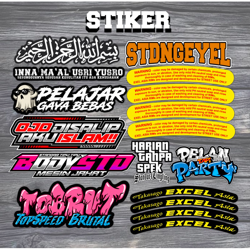 

Stiker All Pack Stiker Vinyl Kis Cut Glosy Isi 17pcs