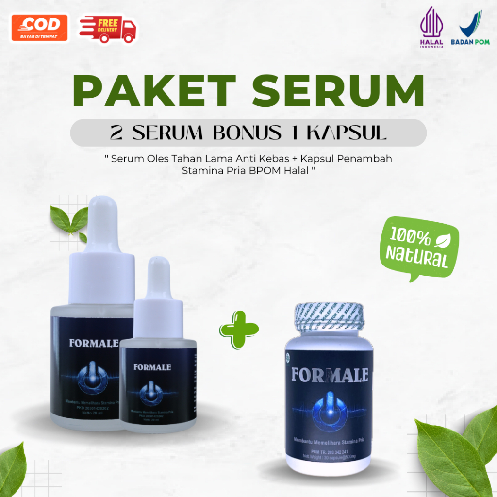 Paket Hemat 2 Formale Serum Oles Anti Kebas Tahan Lama + Bonus Formale Kapsul Obat Kuat Pria Herbal 