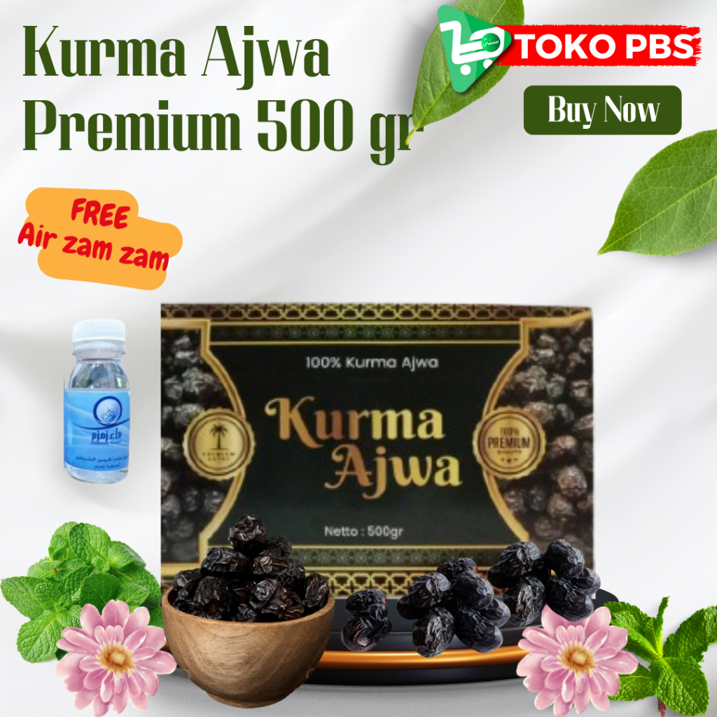 

Kurma Ajwa Premium 500 Gram Free Air Zam Zam Lembut Manis Legit Premium - Kurma Nabi Azwa Premium Original