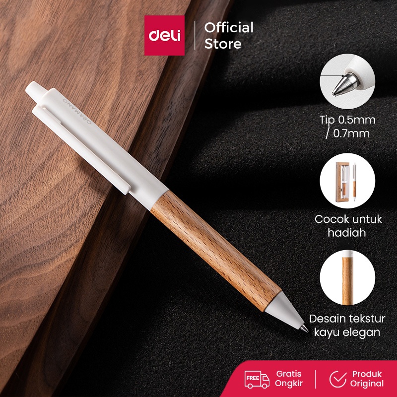 

Deli Gel Pen Motif Kayu / Wood Matte Textured Smooth Writting A97