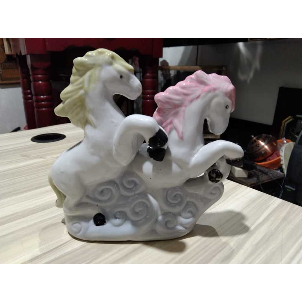 Patung Kuda Keramik Kecil Kuno Jadul Antik