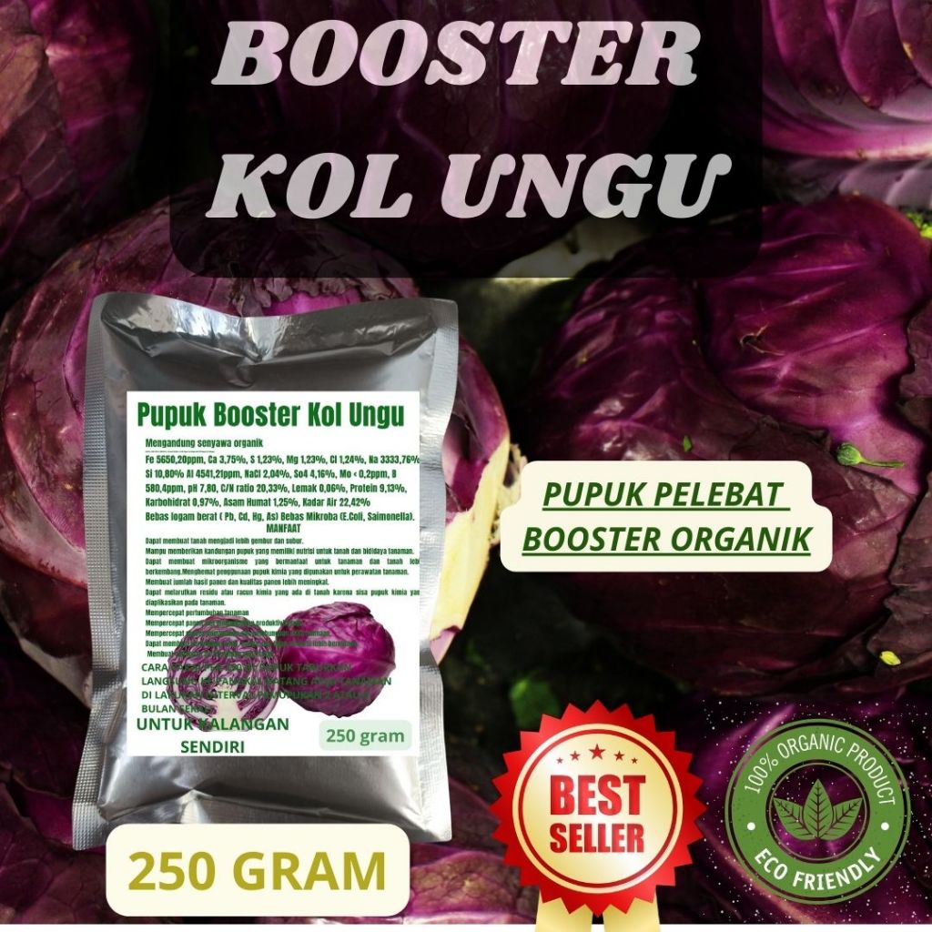 Pupuk organik booster Kol Ungu agar tidak mudah rontok 250gr