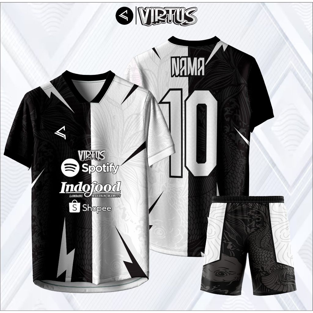 Virtus Jersey Sepak Bola | Jersey Futsal | Jersey Voli Custom Free Name Set | Jersey custom