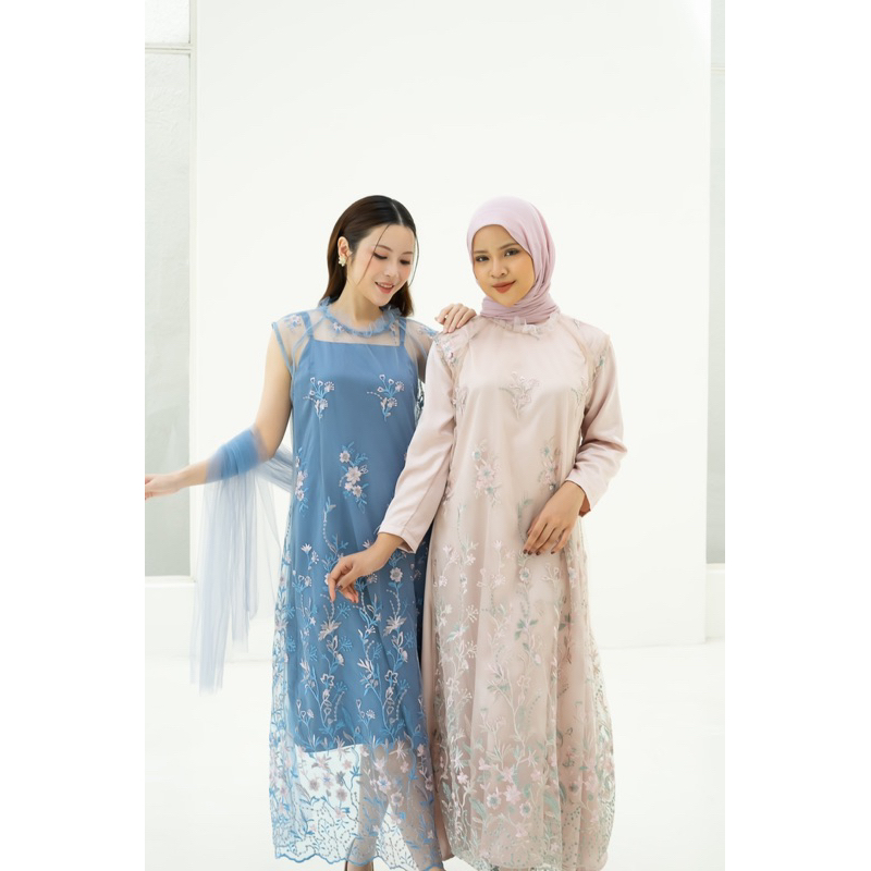 Ivy Dress by NAMÈLIS | Dress Floral untuk Outfit Iftar Bukber Buber Buka Bersama Kondangan Pesta Idu