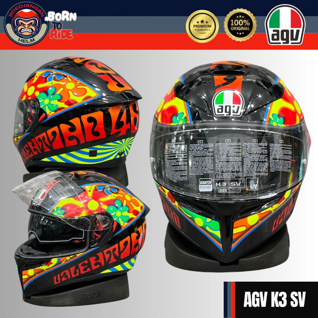 HELM AGV K3SV ROSSI VALENCIA 2003 - AGV K3-SV  FULL FACE - AGV K3 ORIGINAL AGV HELMETS