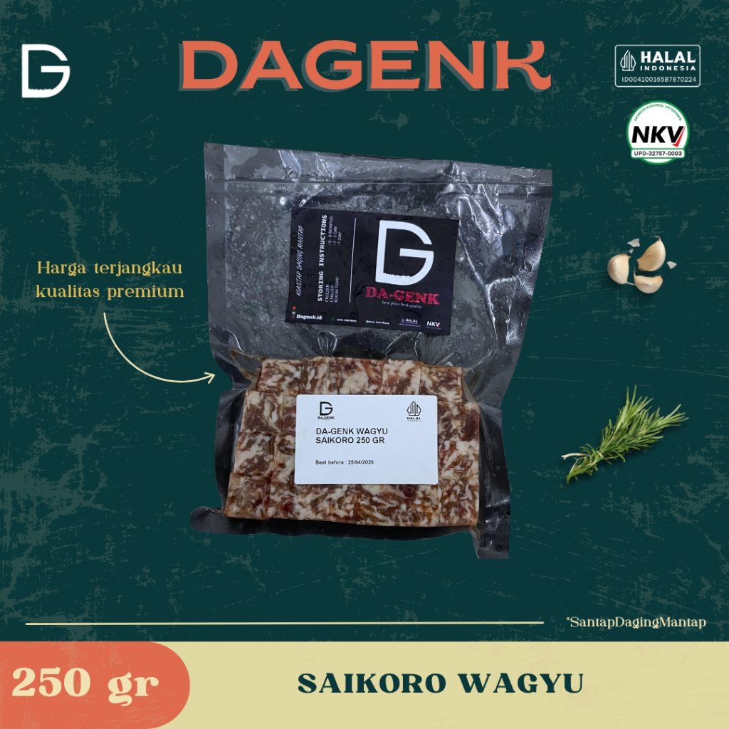 

SAIKORO WAGYU PREMIUM 250GR & 500GR (DAGING WAGYU POTONGAN DADU) - HALAL FRESH & READY TO COOK DAGENK